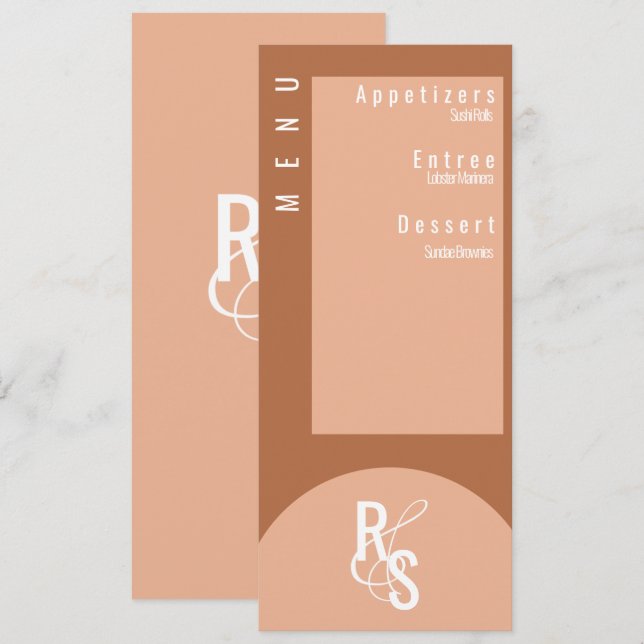 Menu Planner Dark Terracotta Wedding Invitation (Front/Back)