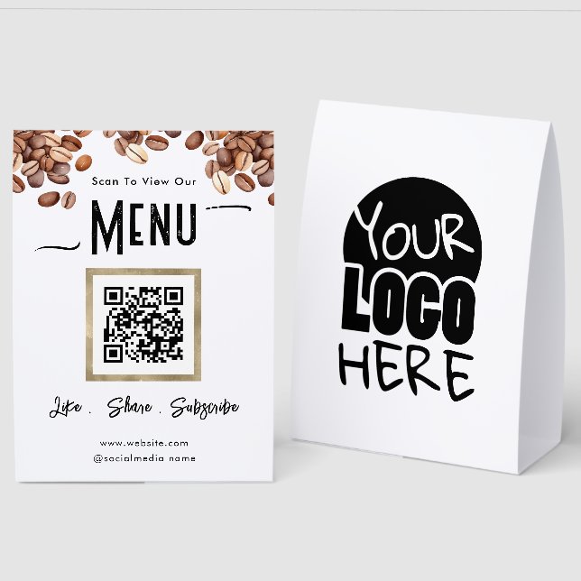 Menu QR Code Point of Sale Coffee (Front/Back)