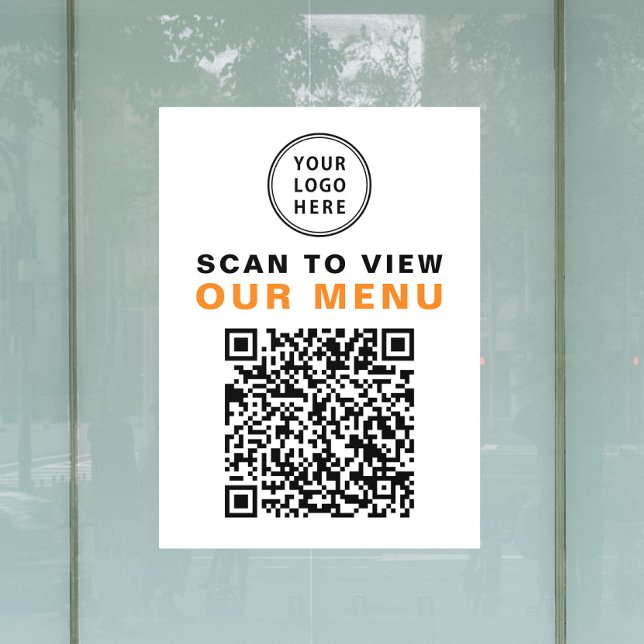 Menu QR Code Restaurant Cafe Logo Window Cling (Menu QR Code Restaurant Cafe Logo Window Cling)