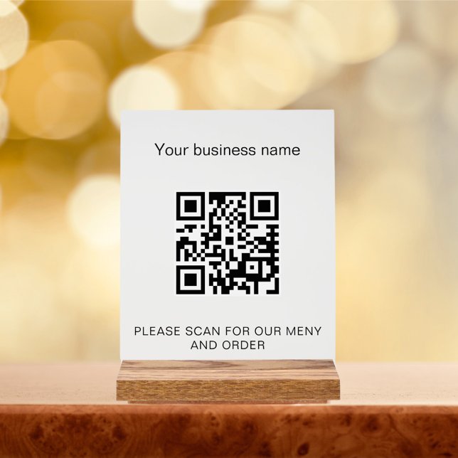 Menu qr code scan restaurant bar cafe acrylic sign (Creator Uploaded)