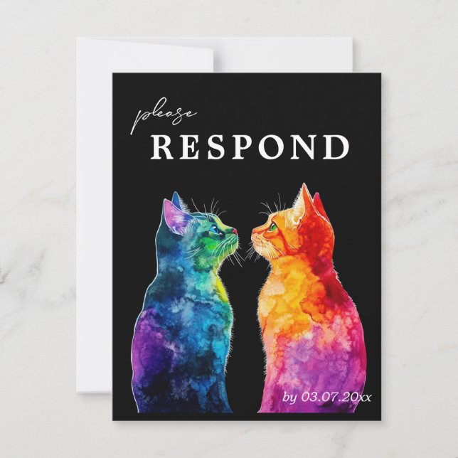 MENU + QR RSVP Card from “Purrfectly Yours: A Rain (Front)