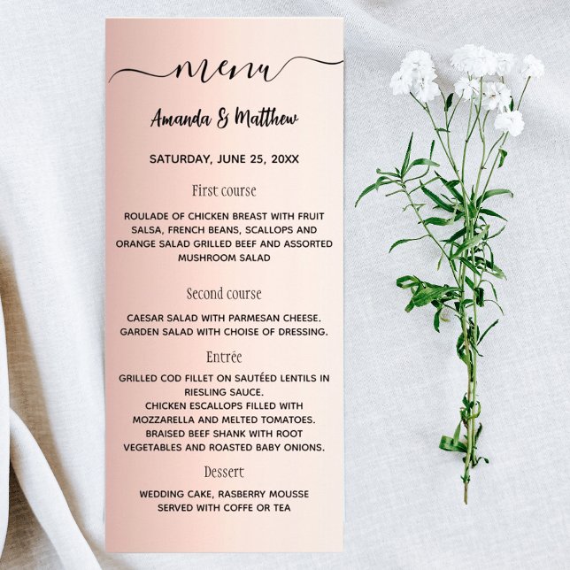 Menu rose gold elegant wedding (Creator Uploaded)