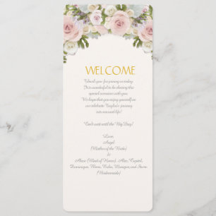Menu Rose Succulent Romantic Floral Wedding Invitation