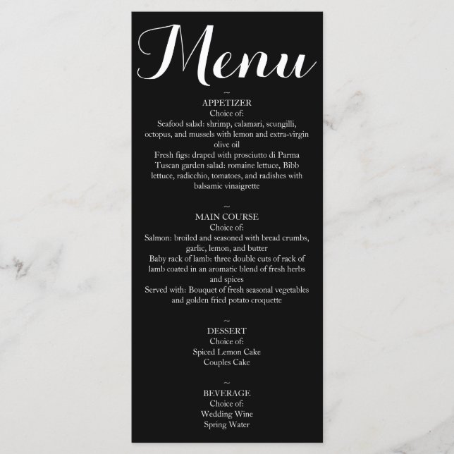 Menu - Script (Front)