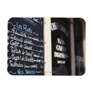 Menu Sign Outside a Cafe in Bordeaux, France Magnet