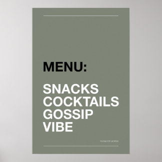 MENU: SNACKS – Funny Kitchen Poster