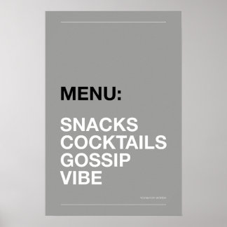 MENU: SNACKS – Funny Kitchen Poster
