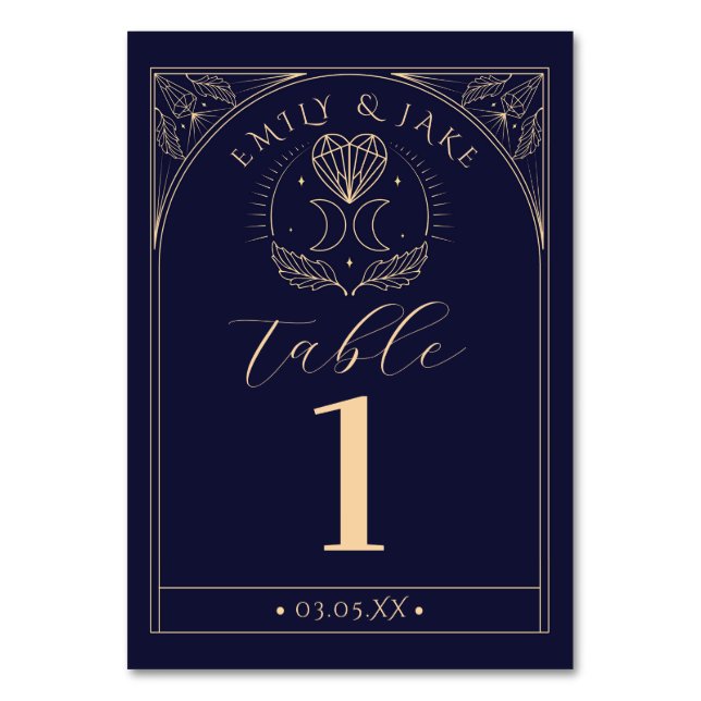 Menu Table Tarot Mystic Crystal Moons Numbers Number (Front)