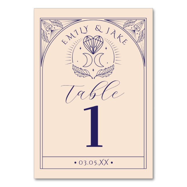 Menu Table Tarot Mystic Crystal Moons Numbers Number (Front)