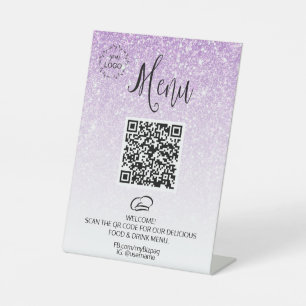 *~* Menu Table Tent tabletop Glitter Pedestal Sign