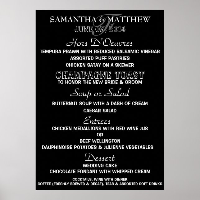 Menu template PERSONALIZE Large Poster (Front)