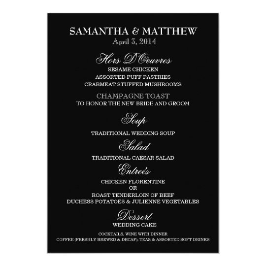Menu template wedding engagement anniversary card