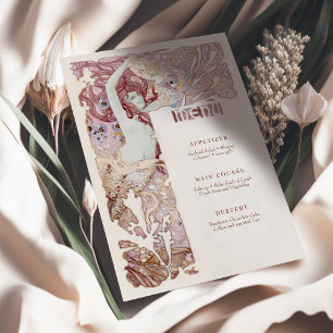 Menu Vintage Mermaid Art Nouveau Invitation