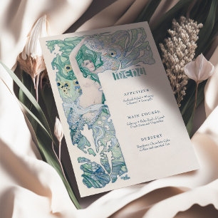 Menu Vintage Mermaid Art Nouveau Invitation