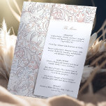 Menu Wedding Golden Lilies William Morris Invitation<br><div class="desc">Delight your guests with a gorgeously designed wedding menu card that marries culinary taste with vintage flair. This customisable template showcases an exquisite floral design, with elegant lilies in shades of blush, ivory, and taupe, and subtle touches of sky blue and slate grey. The sophisticated layout allows for a clear...</div>