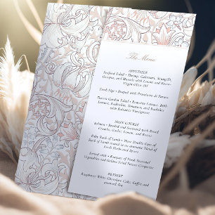 Menu Wedding Golden Lilies William Morris Invitation