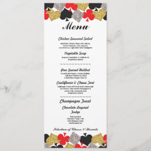 Menu Wedding Reception Las Vegas Casino Card
