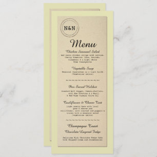 Menu Wedding Reception Rustic Library books Menus Invitation