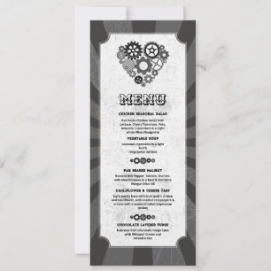 Menu Wedding Steampunk Wedding Hearts Cogs Invitation
