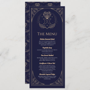 Menu Wedding Tarot Moon Heart Reception Party Invitation