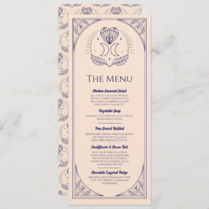 Menu Wedding Tarot Moon Heart Reception Party Invitation