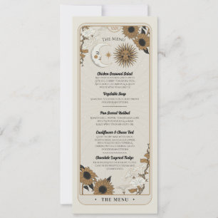 Menu Wedding Tarot Sun Moon Reception Party Invitation
