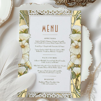 Menu Wedding Vintage Art Nouveau by Mucha