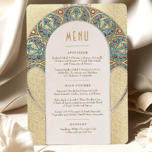 Menu Wedding Vintage Art Nouveau by Mucha Invitati Invitation