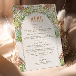 Menu Wedding Vintage Art Nouveau by Mucha Invitati Invitation<br><div class="desc">Menu Card in Art Nouveau style for your vintage-themed wedding by Alphonse Mucha in a floral, romantic, and whimsical design. Victorian flourishes complement classic art deco fonts. Please enter your custom information, and you're done. If you wish to change the design further, click the blue "Customise It" button. Thank you...</div>