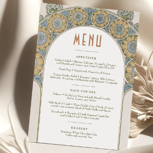 Menu Wedding Vintage Art Nouveau by Mucha Invitati Invitation