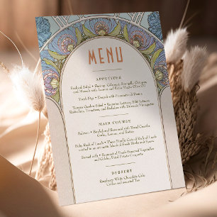 Menu Wedding Vintage Art Nouveau by Mucha Invitati Invitation