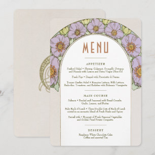 Menu Wedding Vintage Art Nouveau by Mucha Invitati Invitation