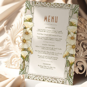 Menu Wedding Vintage Art Nouveau by Mucha Invitation