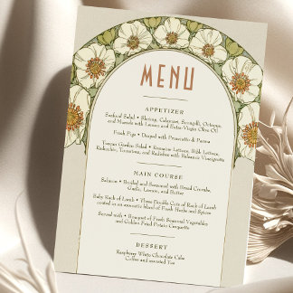 Menu Wedding Vintage Art Nouveau by Mucha Invitation