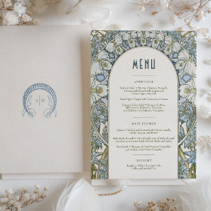Menu Wedding Vintage Art Nouveau by Mucha Invitation