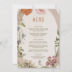 Menu Wedding Vintage Card