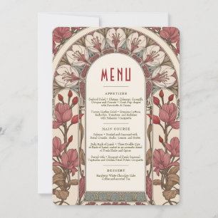 Menu Wedding Vintage Invitation