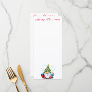 Menu with Christmas Gnome