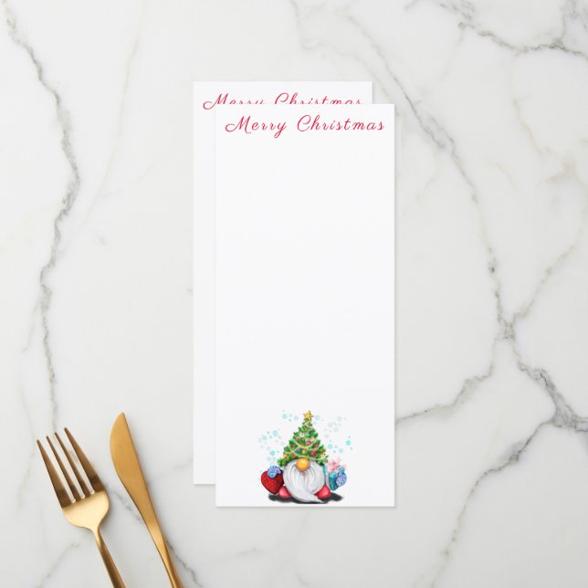 Menu with Christmas Gnome (Front/Back In Situ)