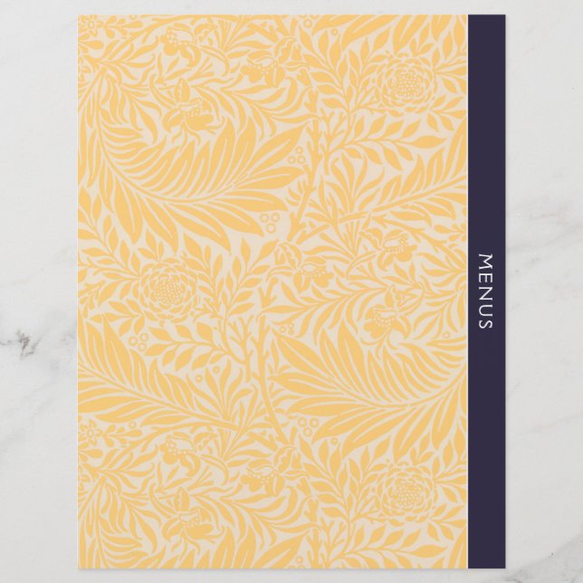 Menus | Recipe Divider | Vintage Gold Floral (Front)