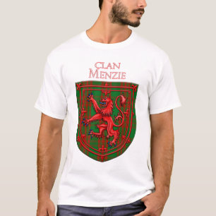 Menzie Tartan Scottish Plaid Lion Rampant T-Shirt