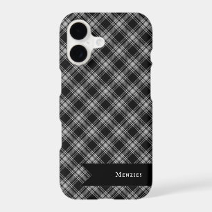 Menzies Black Scottish Tartan Plaid Pattern