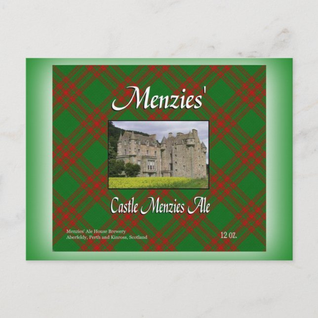 Menzies' Castle Menzies Ale Postcard (Front)