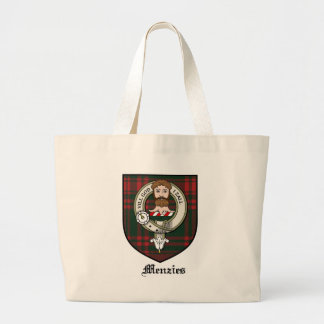 Menzies Clan Crest Badge Tartan Large Tote Bag