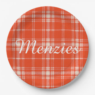 Menzies clan Plaid Scottish tartan Paper Plate