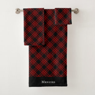Menzies Hunting Tartan Scottish Plaid Pattern Bath Towel Set