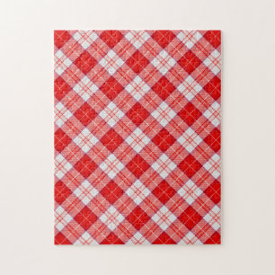 Menzies Red Clan Tartan Scottish Plaid Jigsaw Puzzle