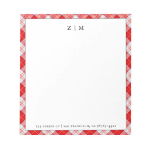 Menzies Red Clan Tartan Scottish Plaid Notepad