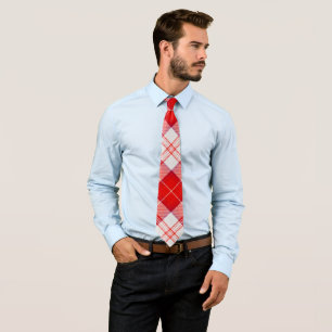 Menzies Red Clan Tartan Scottish Plaid Tie