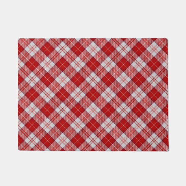 Menzies Red Tartan Doormat (Front)